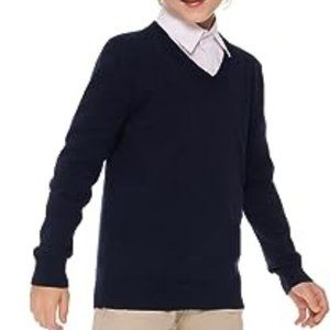 Boys Sweater Pullover School Uniform V-Neck Soft Cotton Clothing